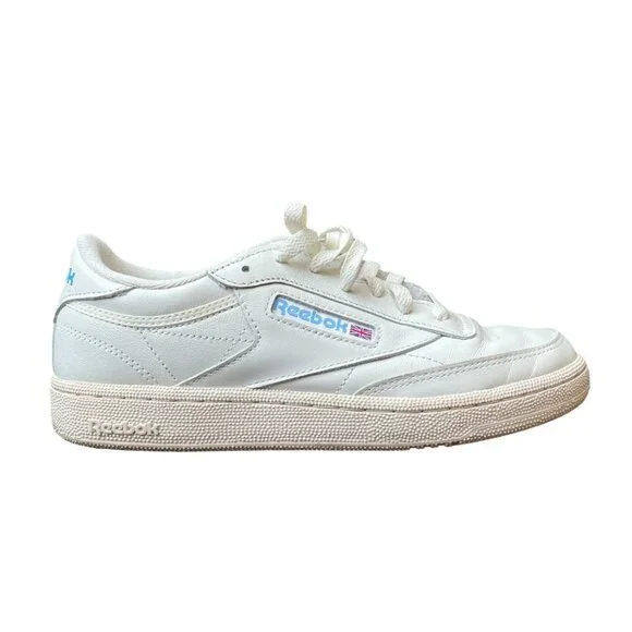 Reebok Club C 85 Vintage Sneakers – White with Blue Logo, Women’s 8 / Men's 6.5 - Picture 3 of 13
